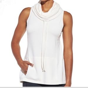 CALIA Ladies XS Cowl Neck Sleeveless Hoodie Ivory